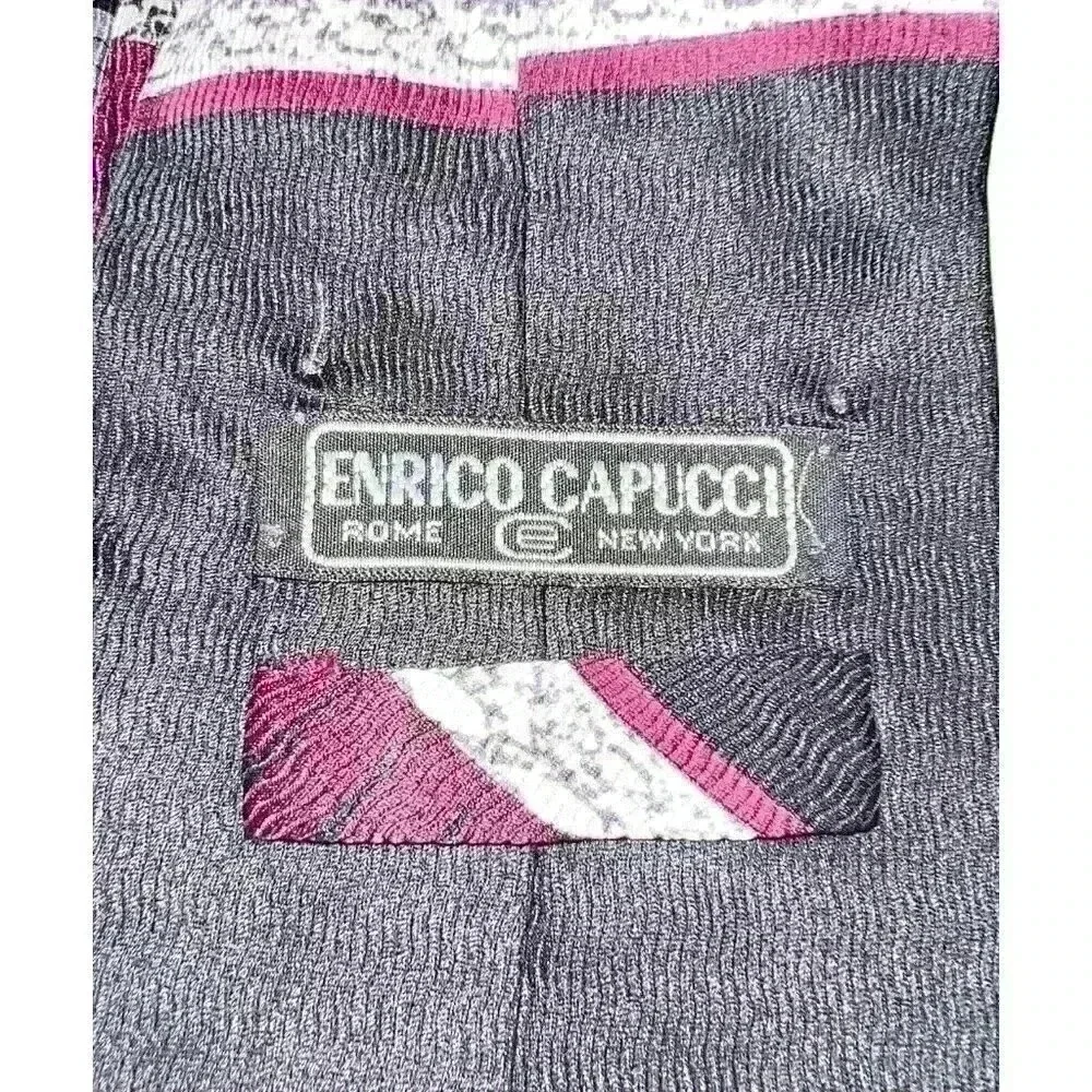 Enrico Capucci 100%‎ Silk Tie Geometric Business Office Party